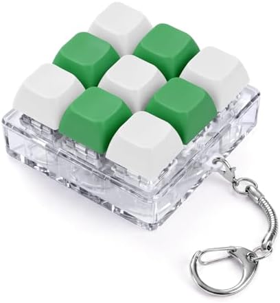 Keyboard Fidget Toy, Creamy Fidget Clicker Keyboard Fidget Keychain, Button Fidget Gifts for Adults, Boost Focus & Ease Anxiety Anywhere — Perfect Stress-Relief Gift (3×3 Grid Layout V)