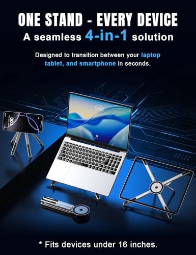 Laptop Stand - Portable Tablet Riser iPad Desk Mount, Silver