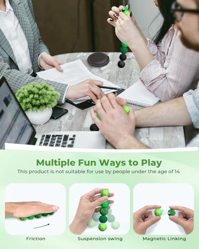 Silicone Magnetic Sensory Balls Fidget Toys,4 Pack Office Stress Toys,Black