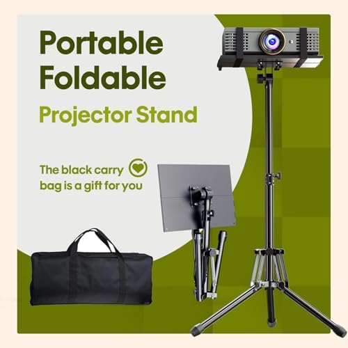 Projector Stand Tripod, Foldable Laptop Tripod with Adjustable Height