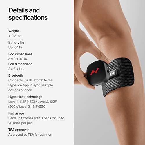 Hyperice Venom Go Pack Heat and Vibration Therapy Pod and Refill Pads