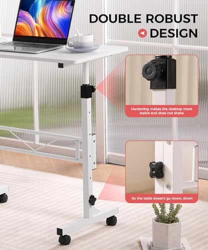 KLSMYHOKI Standing Desk Adjustable Height, Mobile Stand Up Desk with Wheels