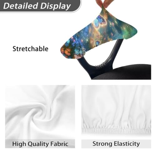 Butterfly Floral Printed 2 Piece Office Chair Armrest Covers Soft Stretchy Office Chair Arm Cover for Desk Chairs Computer Chairs Anti-Dust Dust-Proof Home Decorative Accessories