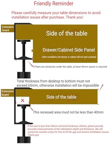 Desk Extender Tray, Clamp On Desk Shelf, Extension with Storage Drawer, Table Desk Arm Rest, Clamp On Keyboard Tray, Workstation Organizer(Color2,32x9in/80x24cm)