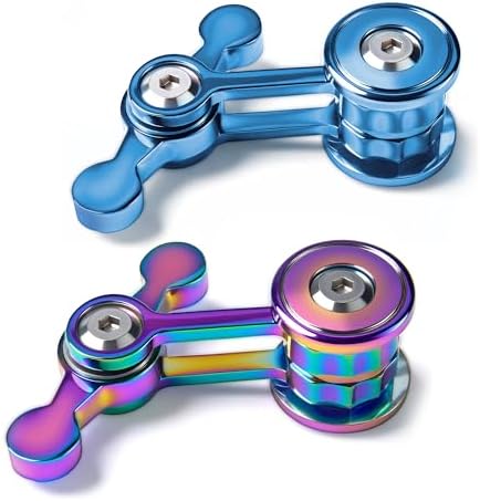 Fidget Spinner for Adults, Metal Silent Figette Office Desk Toy Quiet Cool Gadgets Gifts for Teen Boys Kid Anxiety Stress Relief Calm Down Sensory Autism Autistic ADHD Airplane Travel (Color+Blue)
