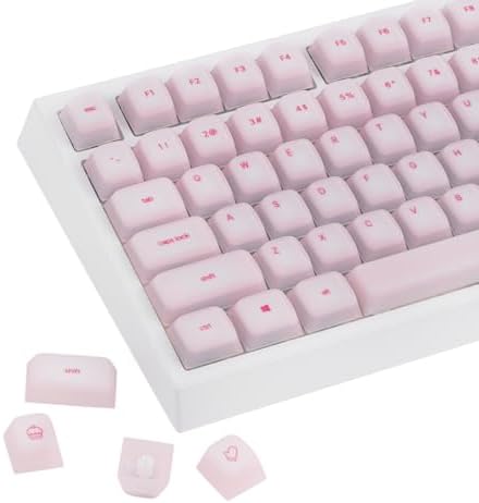 EPOMAKER AegisSil Keycap Set, Silicone Material, Cherry Profile, 113 Keys, 65%/75%/Full Size, Custom Keyboard Keycaps Set for Cherry MX, Kailh, Outemu, Gateron Mechanical Gaming Keyboard (Pink)