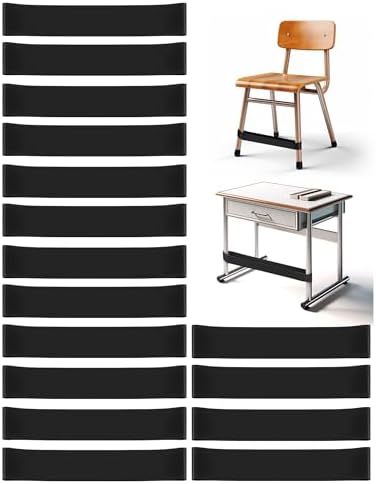 16 Pack Chair Bands for Kids with Fidgety Feet, ADHD Tools for Kids, Improve Focus & Reduce Restlessness, Chair Bands for Sensory ADHD ADD Autism - Classroom & Home Must Haves (Black)