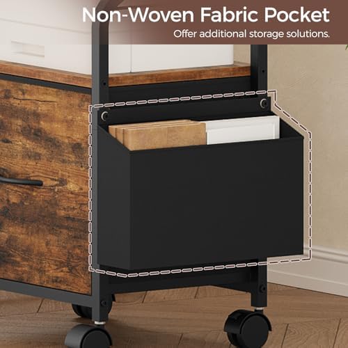 MAHANCRIS Small File Cabinet, Rolling Filing Cabinet for Under Desk