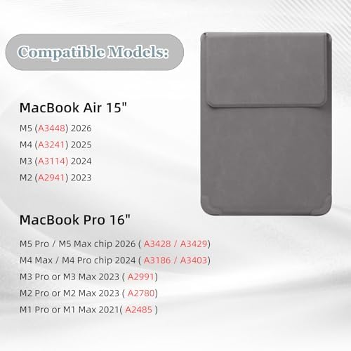 15-16 Inch Protective Laptop Sleeve with Stand, for MacBook Pro/MacBook Air