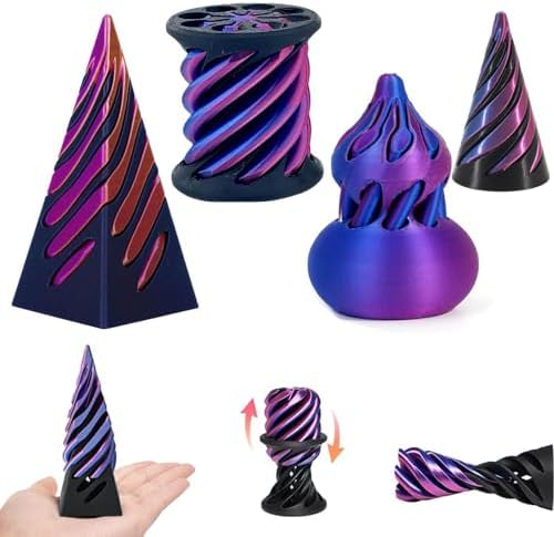4 Packs Fidget Toys for Adults - 3D Printed Sensory & Stress Relief Desk Toys with Mesmerizing Colors, Smooth Gliding Motion for Anxiety Relief and Focus, Valentines Easter Gift for Him Her He She