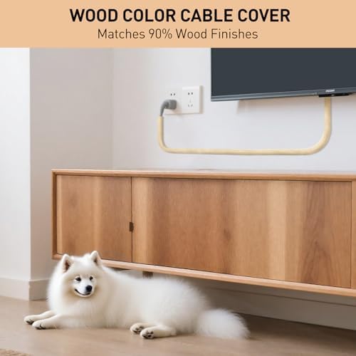 AGPTEK Cable Sleeve, 10ft - 4/5 inch Cable Management Cord Hider,Wood Color