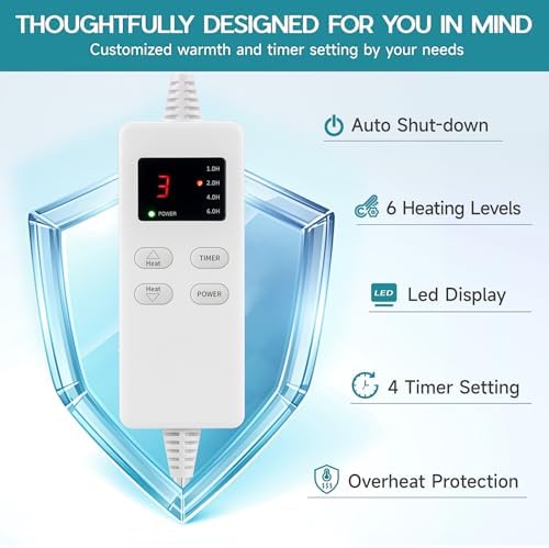 Heating Pad for Period Cramps, Heating Pad for Back/Neck/Shoulder Muscle Pain, Auto Shut Off, Dry/Moist Heat & Machine Washable, Christmas Gifts for Women