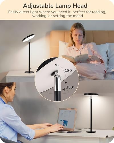 EDISHINE LED Table Lamp, Desk Lamp with 2 Adjustable Height, High CRI 90+