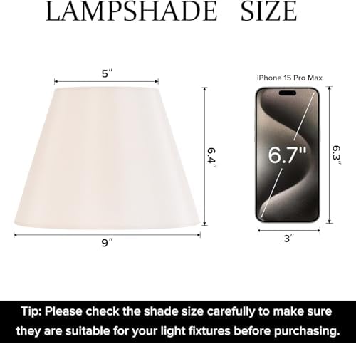 GO&SO Small Mini Lamp Shades Set of 2,5"×9"×6.4" Replacment Bell Shade Deco