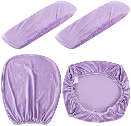 Tallew 4 Pcs Office Chair Covers Set with Armrest, Stretchable,Purple