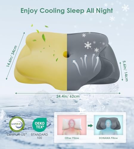 DONAMA Cervical Pillow Ergonomic Memory Foam Pillow for Neck Support