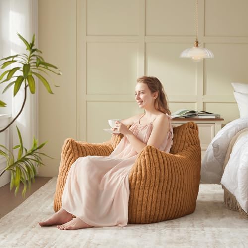 Achicsofar Bean Bag Chair for Adults Teens, Comfy Faux Fur Beanbag Armchair