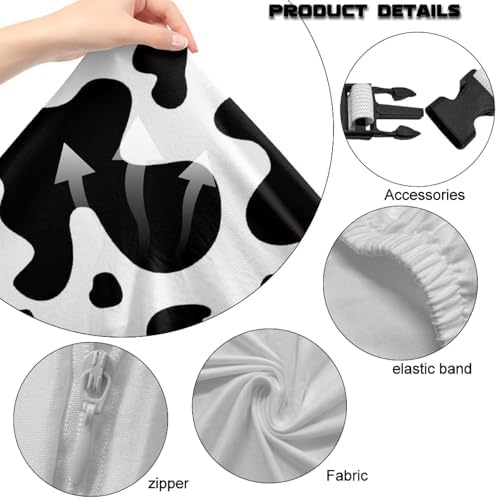 Cow Print Gaming Chair Cover Stretchable Game Chair Slipcovers with 2 Armrest Covers, Scratch-Proof Gamer Desk Chair Covers for Computer Office Seat
