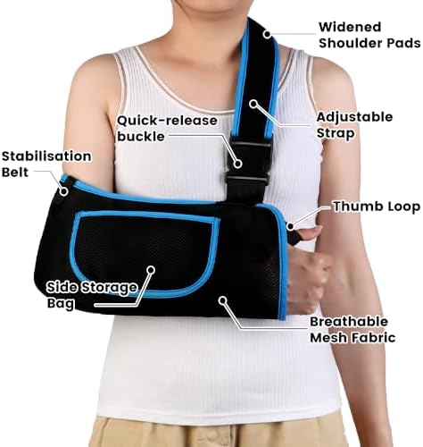 mosago Arm Sling, Lightweight Breathable Mesh Shoulder Immobilizer, Middle