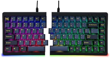 BAROCCOMiSTEL MD770 RGB BT5.0 Glaze Blue TKL Ergonomic Mechanical Keyboard, 75% Split Layout, Cherry MX, PBT DoubleShot Keycap, Mac/Windows OS Compatible (Cherry Red)