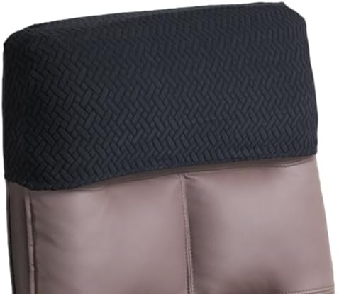 Stretch Office Chair Headrest Cover Jacquard Headrest Slipcover for Office Chairs Non Slip Head Rest Chair Furniture Protector for High Back Computer Chairs Set of 1 Black