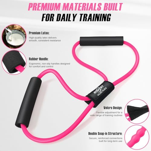 Pedal Resistance Band with Handle, Upgraded Durable Thickened Latex Tubes and Soft Foam Fabric Foot Pedal, Sit Up Exercise Equipment for Abdomen, Waist, Arm, Core/ABS, Leg, Physical Therapy