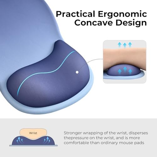 EooCoo Mouse Pad with Gel Wrist Rest, Ergonomic Mousepad Wrist Alignment