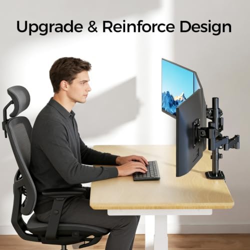 Suptek Triple LED LCD Monitor Desk Mount Heavy Duty Fully Adjustable Stand for 3 / Three Screens up to 27 inch (MD6463)