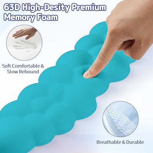 Sushret Cloud Wrist Rest Keyboard, Cloud Keyboard Wrist Pad Set with PU Leather Memory Foam, Cute Arm Rest for Palm Support, PC/Gaming Desk Accessories/Office Setup/Computer Hand Cushion - Scuba Blue