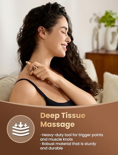 lifechill Trigger Point Massage Tool for Gua Sha, Lymphatic Drainage Massager, Deep Tissue Thumb Saver Acupressure Tool for Full Body Pain Relief, Gold