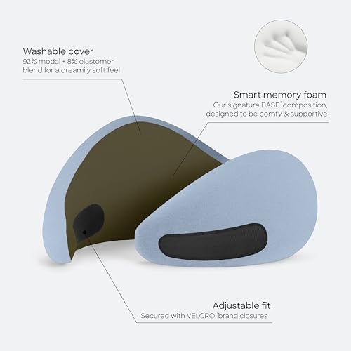 Ostrichpillow GO Travel Pillow, 360° Memory Foam Support, Soft & Washable