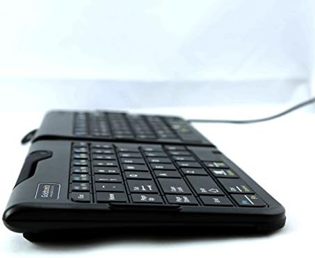 Goldtouch Go!2 Mobile Keyboard (GTP-0044) - Portable Foldable Travel Ergonomic Wired Keyboard with USB for PC & Mac, Plus Jestik Microfiber Cloth - Value Bundle