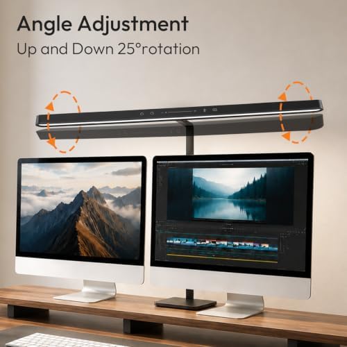 LED Desk Lamp for Home Office,Eye-Caring 18W Touch Desk Light,Black