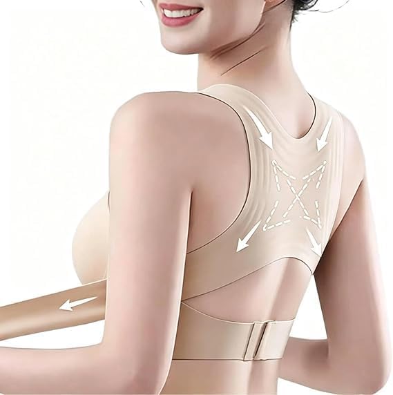 Front Closure Bras for Women Posture Corrector Cross Back Jelly Bralettes
