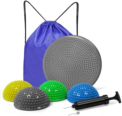 biguphate Wobble Cushion Set with Hedgehog Balance Pods & Pump