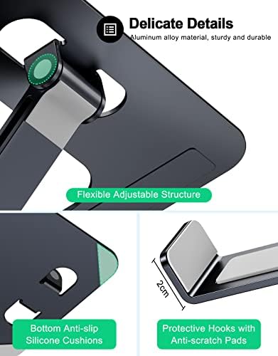 RIWUCT Aluminum Alloy Laptop Stand for Desk, Foldable Laptop Riser Holder