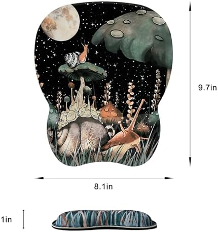 Mouse Pad with Wrist Support, Ergonomic Mousepad with Comfortable Memory Foam Wrist Rest Cushion, Relieve Wrist Pain, Non-Slip Rubber Base Gaming Mice Pad for Home Office Computer Laptop, Snail