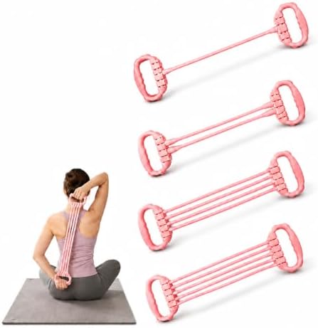 Figure 8 Resistance Band,15LB-120LB, 8 Level Adjustment Exercise Bands for Women & Men - Yoga Stretching Belt