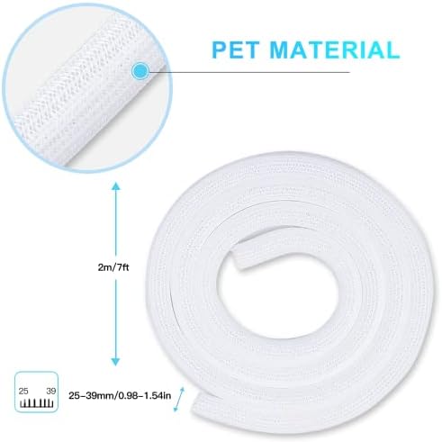 AGPTEK Cable Sleeve, 10ft - 1.5 inch Cable Management Cord Hider, White