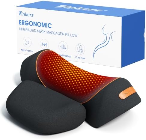 3 in-1 Cordless Neck Massager Pillow with Heat, Vibration & Traction