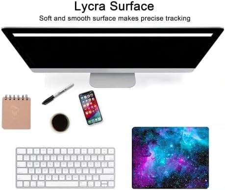 Galaxy Space Mouse Pad, Blue and Purple Nebula Anti-Slip Gaming Mousepad, Small Mouse Pads for Desk Computers Laptop Office
