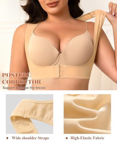DERCA Posture Corrector for Women Chest Brace Push Up Back Support Bra