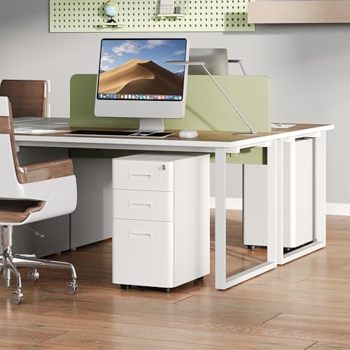 DEVAISE 3 Drawer File Cabinet on Wheels, Fully Assembled Except Casters