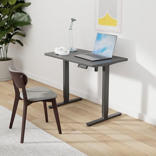 JOY worker 35" Small Electric Sit Stand Desk, Whole Piece Height Adjustable