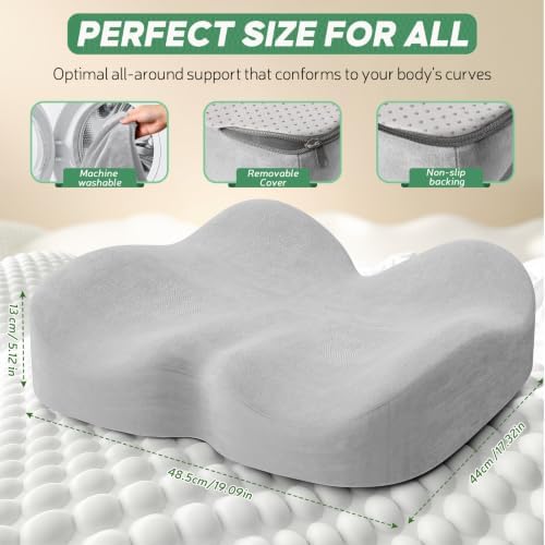 Benazcap Memory Foam Seat Cushion, Ergonomic Office Chair Pressure Relief