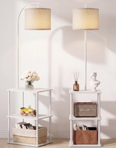 Floor Lamp with Table 2-Pack, Nightstands End Side Table for Living Room
