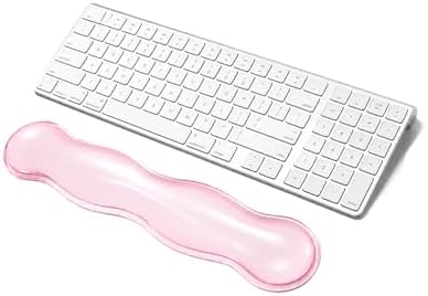 Clear Gel Wrist Rest for Keyboard, Keyboard Wrist Rest for Typing Pain Relief, Ergonomic Keyboard Arm Rest, Suitable for Office, Gaming, Computer, Laptop - Pink