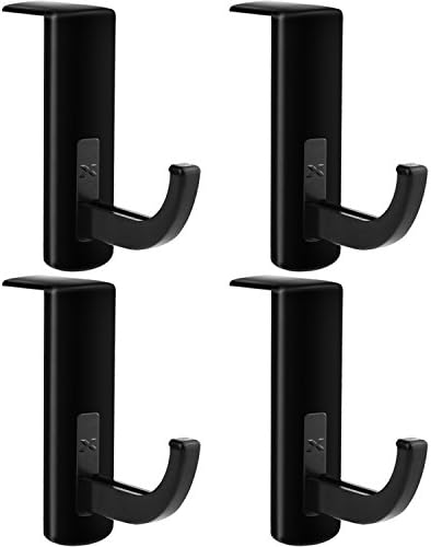 Mudder 4 Pack Headphone Hanger Hook for Monitor, Adhesive Mount, Black