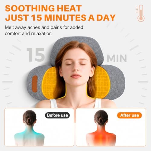 3-in-1 Neck Massage Pillow with Heat & Traction, Neck Hump Corrector
