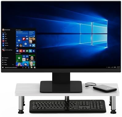 Furinno TURN-N-TUBE Toolless 23.6" Wide Monitor Stand Riser, White Oak